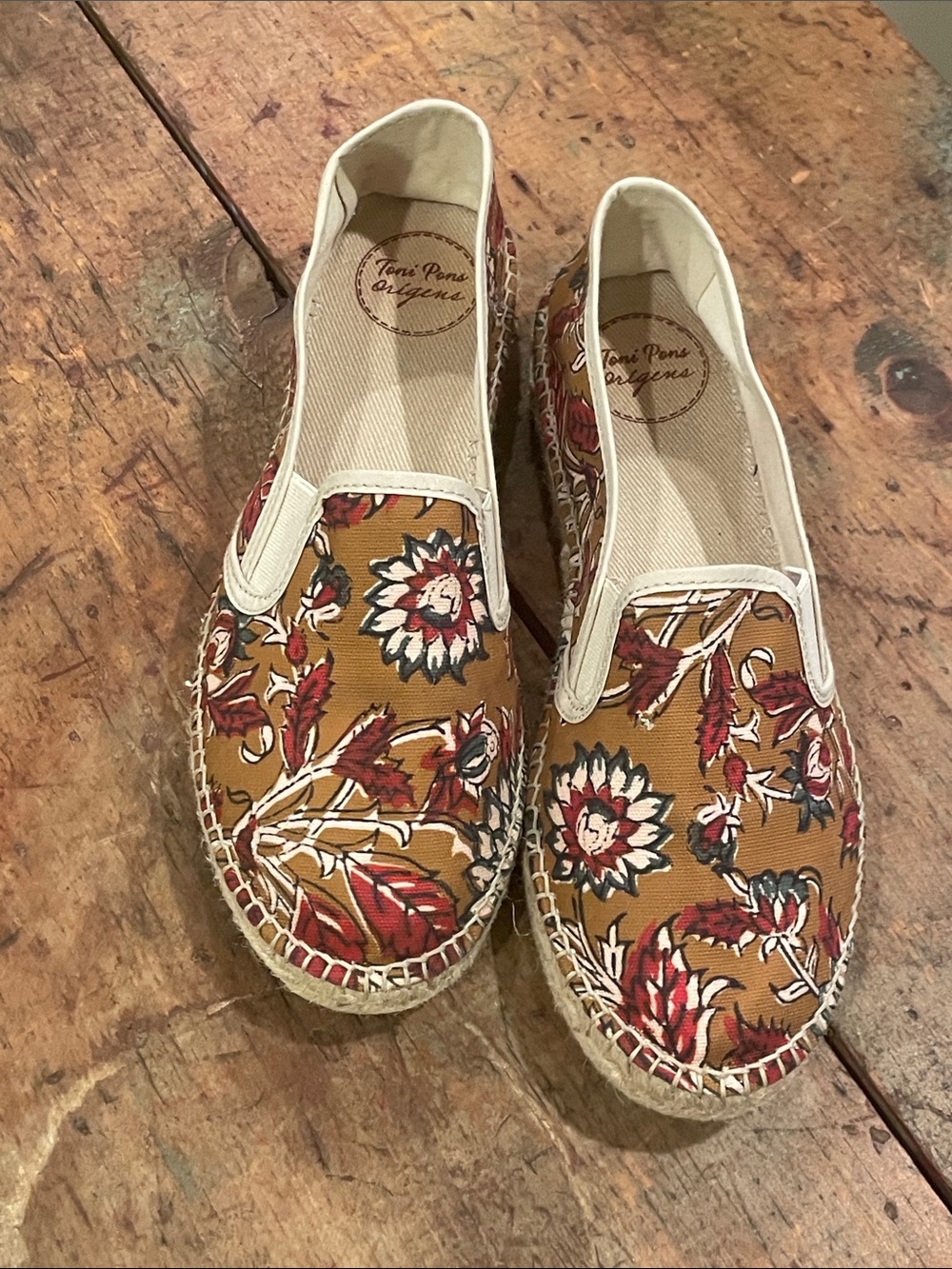 Toni Pons Floral Espadrille Slip-On in Mustard